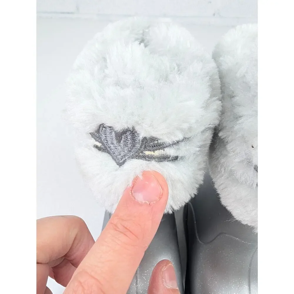 Stride Rite 360 Silver Gecko Toddler Size 5 Faux Fur Cat Ear Boots